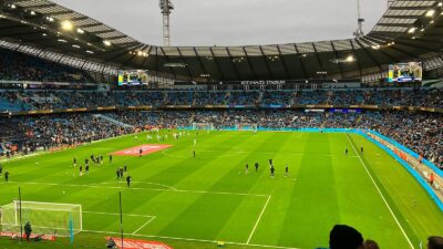 Uma vista do Estádio Etihad, do Manchester City