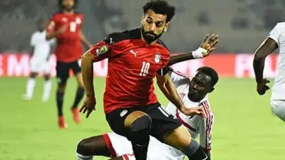 Mohamed Salah na foto jogando pela seleção do Egito