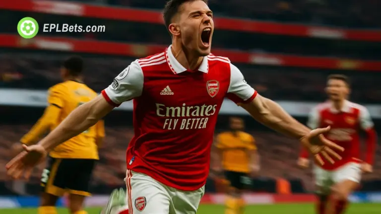 Jogador do Arsenal comemora um gol
