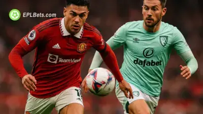 Jogadores do Bournemouth e do Manchester United disputam a bola