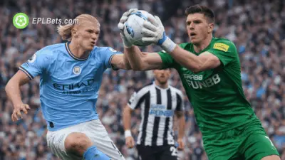 Erling Haaland challenges Nick Pope