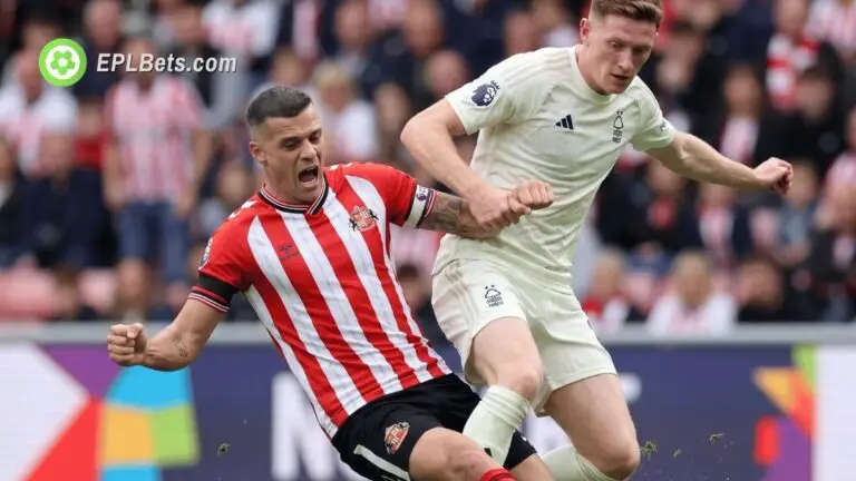 Granit Xhaka faz uma entrada em Elliot Anderson