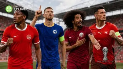 A photo of Jonathan David, Edin Dzeko, Akram Afif and Granit Xhaka