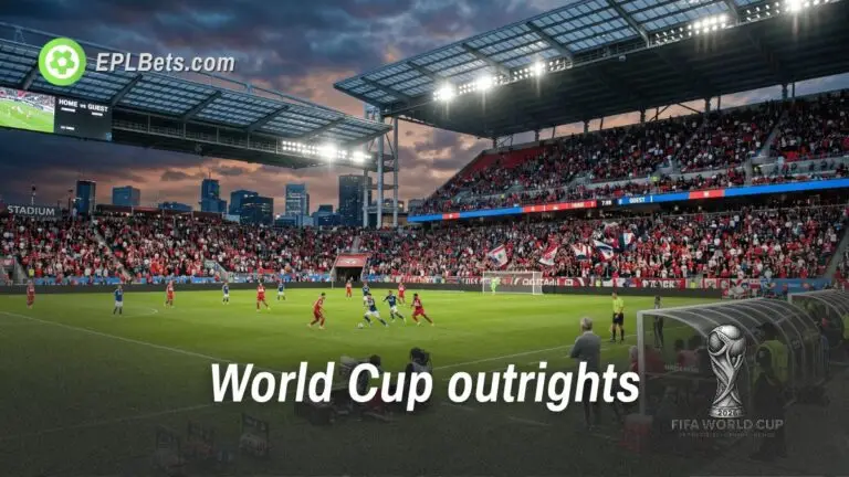 Uma cena noturna no BMO Field com um texto sobreposto que diz “Apostas diretas na Copa do Mundo”