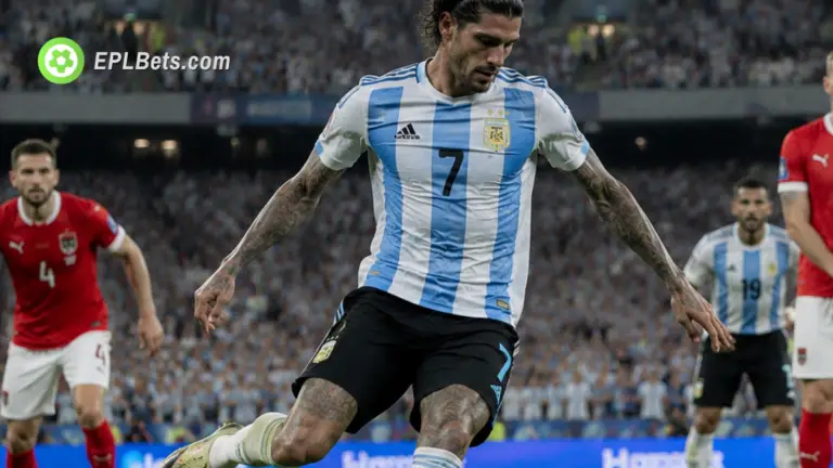 Rodrigo De Paul, da Argentina, tentará dominar o meio-campo contra a Áustria nesta partida do Grupo J