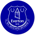 An Everton club crest on a blue circle