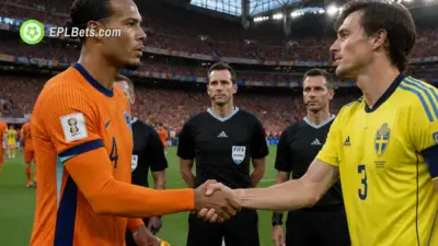 Netherlands skipper Virgil van Dijk and Victor Lindelöf of Sweden shake hands before the Group F tie