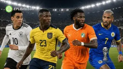 Jamal Musiala, Moises Caicedo, Franck Kessie and Leandro Bacuna