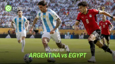 Rodrigo De Paul of Argentina skipping past Emam Ashour of Egypt in their World Cup clash