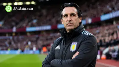 Aston Villa manager Unai Emery standing pitch-side