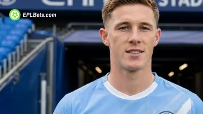Elliot Anderson in Manchester City colours, in front of the tunnel at the Etihad Stadium