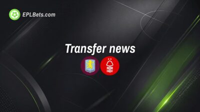 Aston Villa and Nottingham Forest club badges with the words 'transfer news'