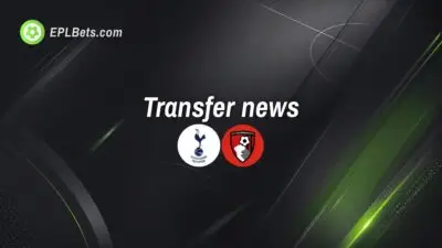 Tottenham Hotspur and Bournemouth club badges with the words 'transfer news'