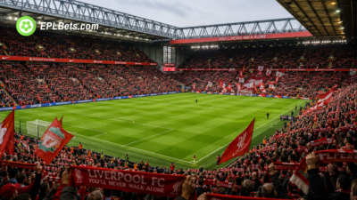 Liverpool Anfield Stadium interior, before a game