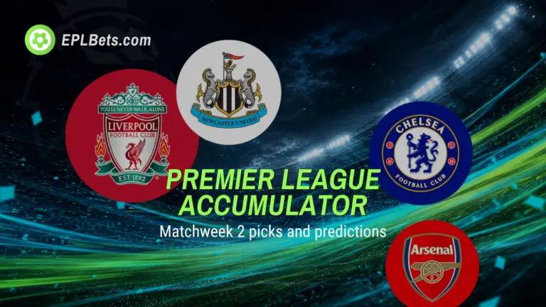 A collection of EPL club badges floating in front of a dynamic stadium image