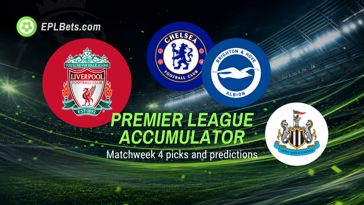 A collection of EPL club badges floating in front of a dynamic stadium image