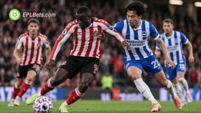 Sunderland and Brighton players battle for possession during their Premier League clash at the Stadium of Light.