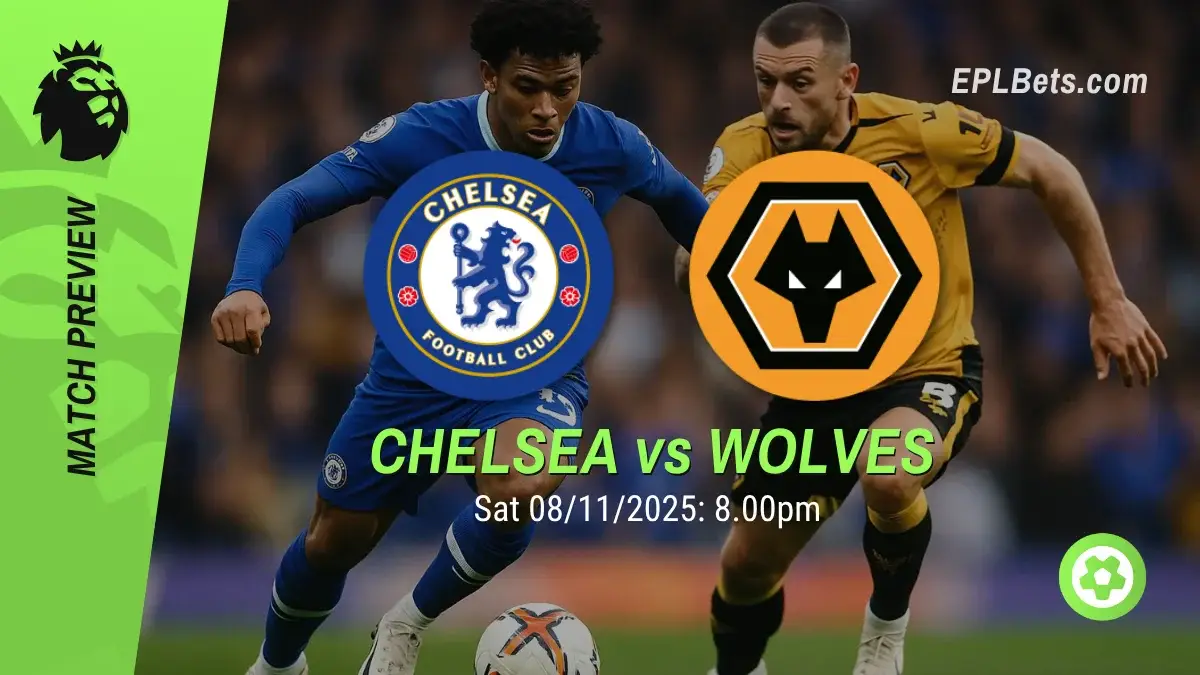 Chelsea x Wolves, 08/11/2025 – apostas na Premier League