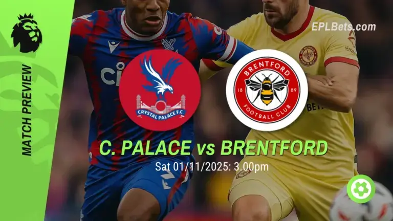 Crystal Palace x Brentford, 01/11/2025 – Apostas na Premier League