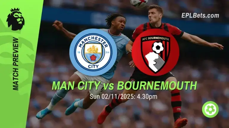 Manchester City x Bournemouth, 02/11/2025 – apostas na Premier League