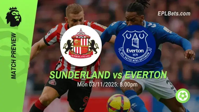 Sunderland x Everton, 03/11/2025 – Apostas na Premier League