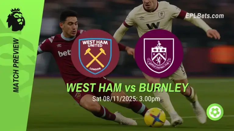 West Ham x Burnley, 08/11/2025 – Apostas na Premier League